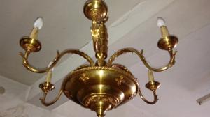 Araña de bronce. 9 lamparas antigua