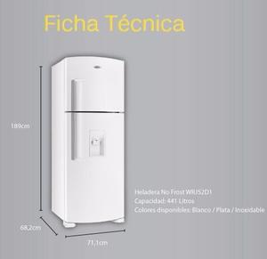 Heladera Whirpool Wrj52d1 - Blanca Con Dispenser De Agua