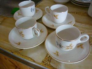 tazas de café hartford con sus platos 4 duos