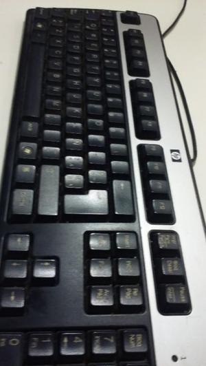 teclado hp negro y plateado