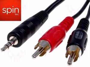 Cable Mini Plug Macho 3.5 Mm A 2 Rca Macho 1.50 Mts