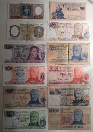 Lote De 12 Billetes Antiguos Argentina