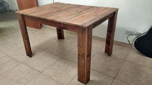 MESA COMEDOR "madera de palet" encerada y barnizada HERMOSA!