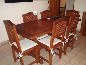 mesa y 6 sillas de algarrobo