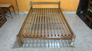 Cama De 1.30m De Ancho(1 1/2plaza) De Madera Pesada. Envios