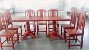 Juego De Comedor Algarrobo Mesa 2 Mts 6 Sillas 2 Modelos