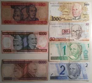 Lote De 7 Billetes De Brasil