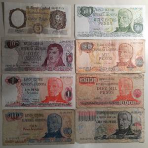 Lote De 8 Billetes Antiguos Argentina