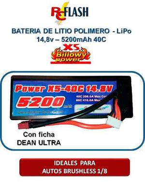 Batería Lipo Litio 14.8v mah 40c Autos Rc Hard Case