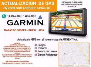 Actualización mapas gps garmin Zona Sur Lavallol Adrogué