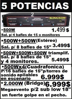 Potencias 500W W W W Kingson Audio Sonido