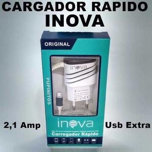 SUPER OFERTA! Cargador Inova Carga Rapida 2.1a Con Usb Extra