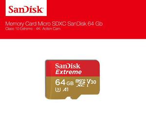 Memoria Micro Sd 64gb Sdxc Sandisk Extreme 4k Action Cam