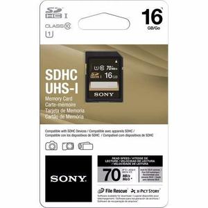 Memoria Sony 16gb Sdhc Clase10 Uhs-l U1 70mb/s