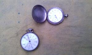 Reloj antiguo de bolsillo tres tapas de plata.