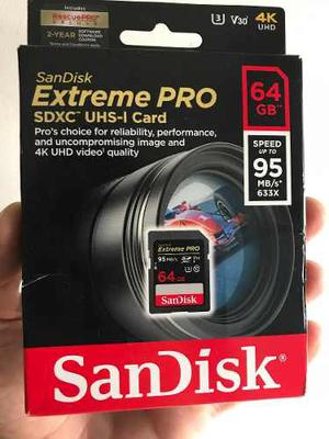 Tarjeta Sdxc Uhd Sandisk Extreme Pro 64gb 95mb/s 633x