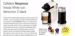 Cafetera Nespresso Inissia White con Aeroccino 3 black