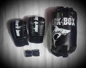 Kit Bolsa Cielo Tierra+guantines+vendas,boxeo-kick Boxing