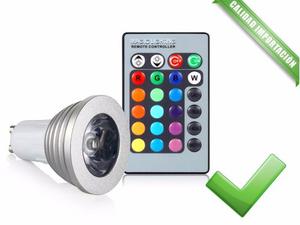 Lampara Led Gu10 3w Rgb Con Control Remoto 16 Color 220w