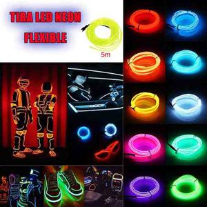 Tira Cinta Led Neon Flexible Colores Fluor 5 Mts A Pilas