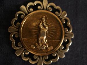 Antigua Medalla Plata 900 Y Oro 18 Virgen Del Mar Impecable