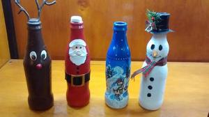 Botellas decoradas para Navidad desde $