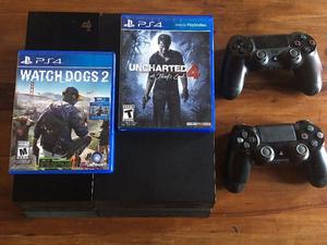 ps4 con dos juegos y dos controles