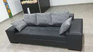 Sillon Danubio De 3 Cuerpos Eco Cuero Sofá