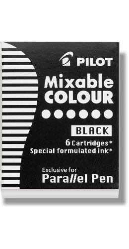 Cartucho Mixable P/ Parallel Pen Pilot Negro Por 6 Unidades