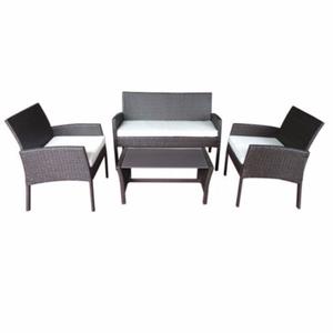 Juego Jardín Terraza Exterior Mesa Sillones Rattan 4 Pers