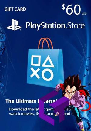 Psn Card 60 Play Station Network Usa Entrega Inmediata