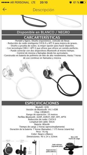 Auriculares Bluetooth COULAX QY8