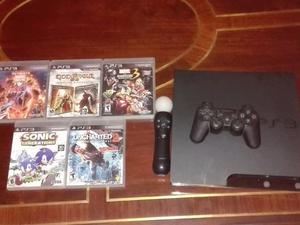 PlayStation 3 + 5 Juegos + Move + Joystick