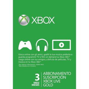 Xbox Live Gold - 3 Meses Para Cuentas Usa
