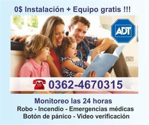 ADT Alarmas en Chaco 0$ Instalación + Equipo gratis !!!