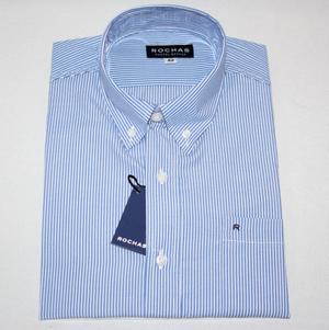 Camisa Vestir Rayada M/larga Hombre C/clasico Rochas 