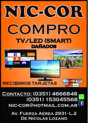 COMPRO TV,LCD,LED,SMART DAÑADOS.