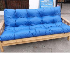 Futon + Colchon 3 Cuerpos Eco Cuero Varios Colores A Elegir