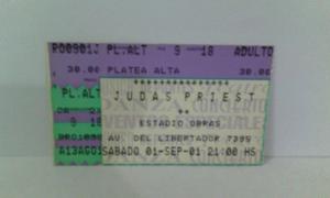 Judas Priest entrada Estadio Obras 1 de setiembre de  de