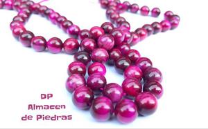 Perlas De Piedra Ojo De Gato Purpura 8mm Preciosas!!!