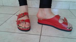 SANDALIAS FRANCISCANAS ROJAS