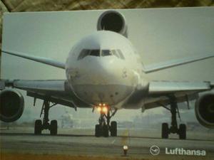 Tarjeta Postal McDonnell Douglas DC Lufthansa,Lineas