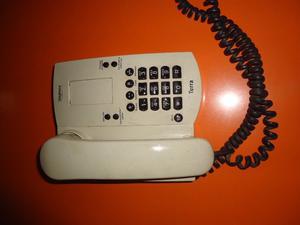 Teléfono fijo blanco