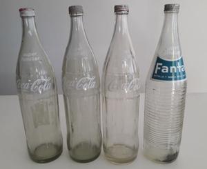 Antiguas Botellas de Gaseosa de Coca Cola y Fanta. Tapa de