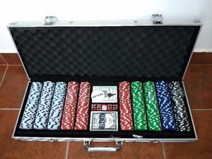 Maletín Aluminio 500 Fichas Poker + Dados