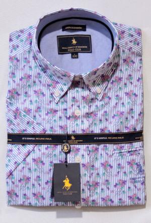 Camisas Manga Corta Hombres Polo Club 100% Algodon 