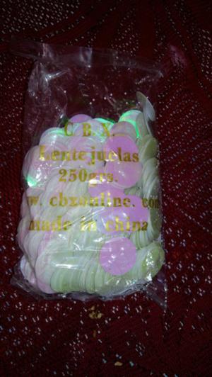 Lentejuelones Blanco Tornasol" bolsita de 250gr