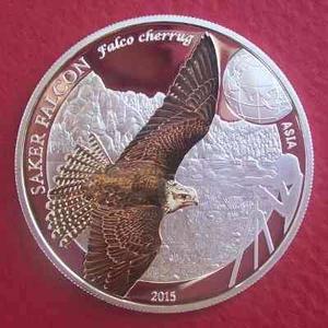 Mongolia Moneda De Plata De 250 Tugryk Avistaje De Aves