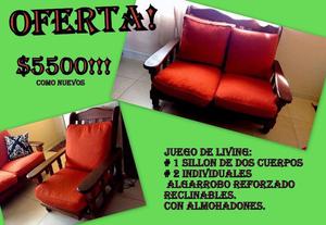 vendo sillones de algarrobo reforzados y reclinables