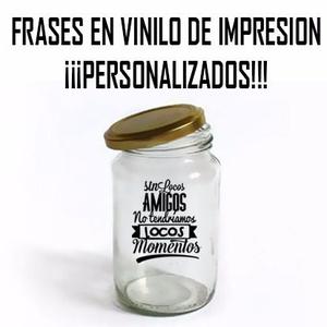 Vinilos Frases Para Frascos Autoadhesivos Personalizados!!!